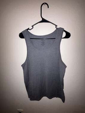 G-Style USA Men's Straight Hem Long Length Tank Top TT60 - Charcoal - X-Large -